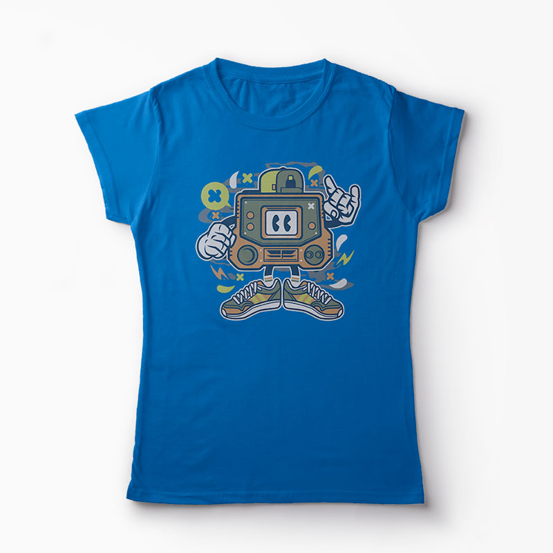 Tricou Retro Gamer - Femei-Albastru Regal